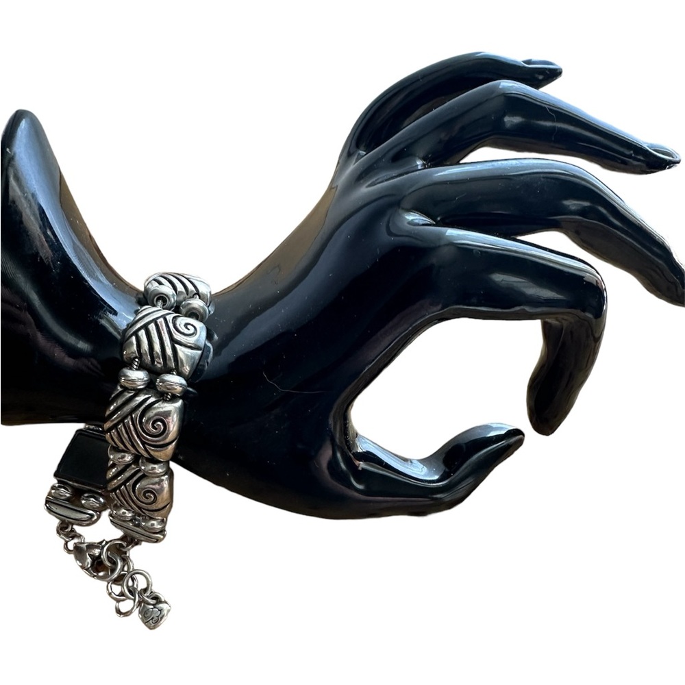 Brighton Maya Etched Silver Panel Bracelet